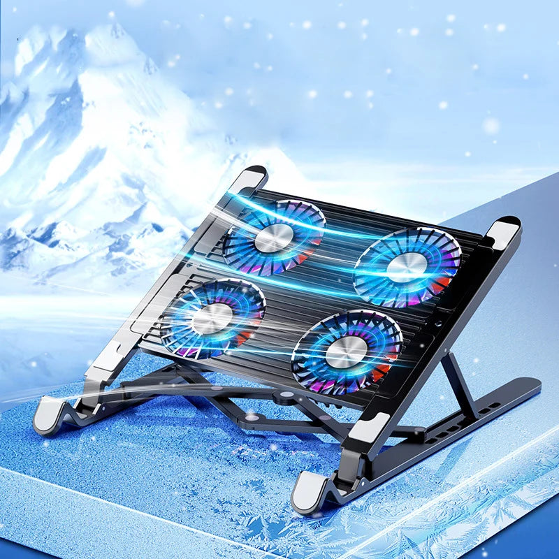 Laptop Fan Tablet Holder Devices Desk Setup Accessories Stand With Cooling Fan Foldable Support For Ipad Laptop Stand