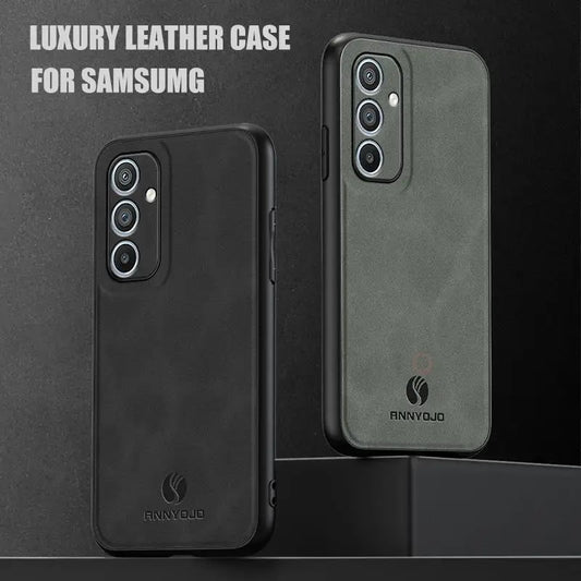 Samsung Galaxy A14 A54 A34 Retro Magnetic Sheepskin Leather Case