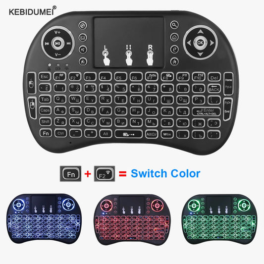 Mini Wireless Keyboard 3 Color Backlit with Touchpad