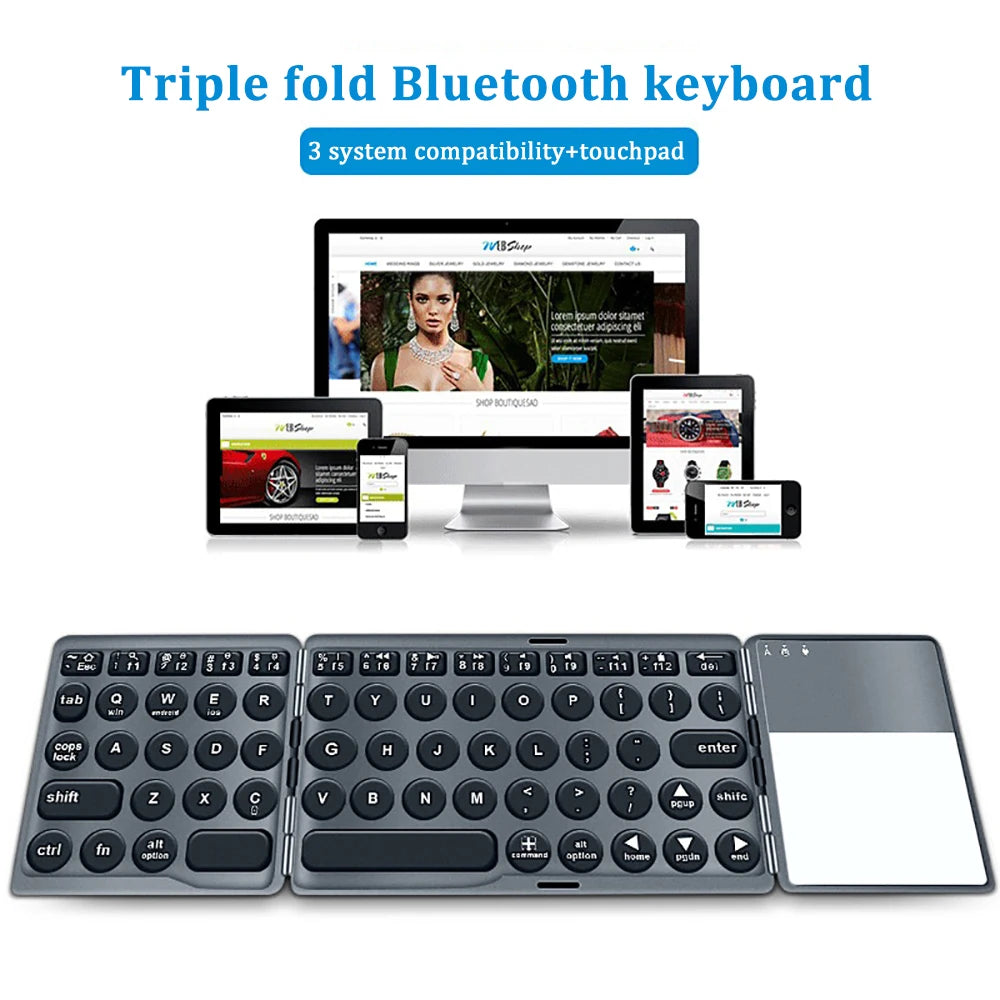 Foldable Bluetooth Keyboard With Touchpad