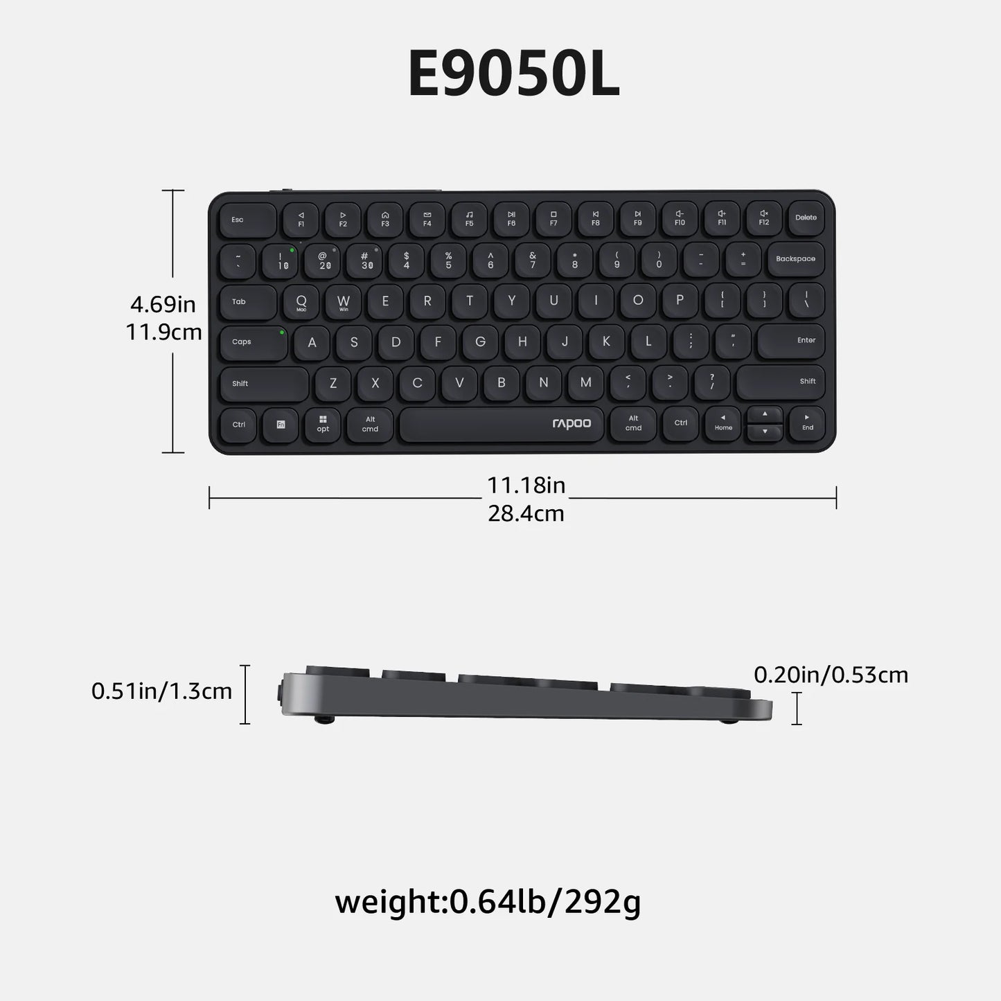 Rapoo 9010M Multi-Device Keyboard and Mouse Combo