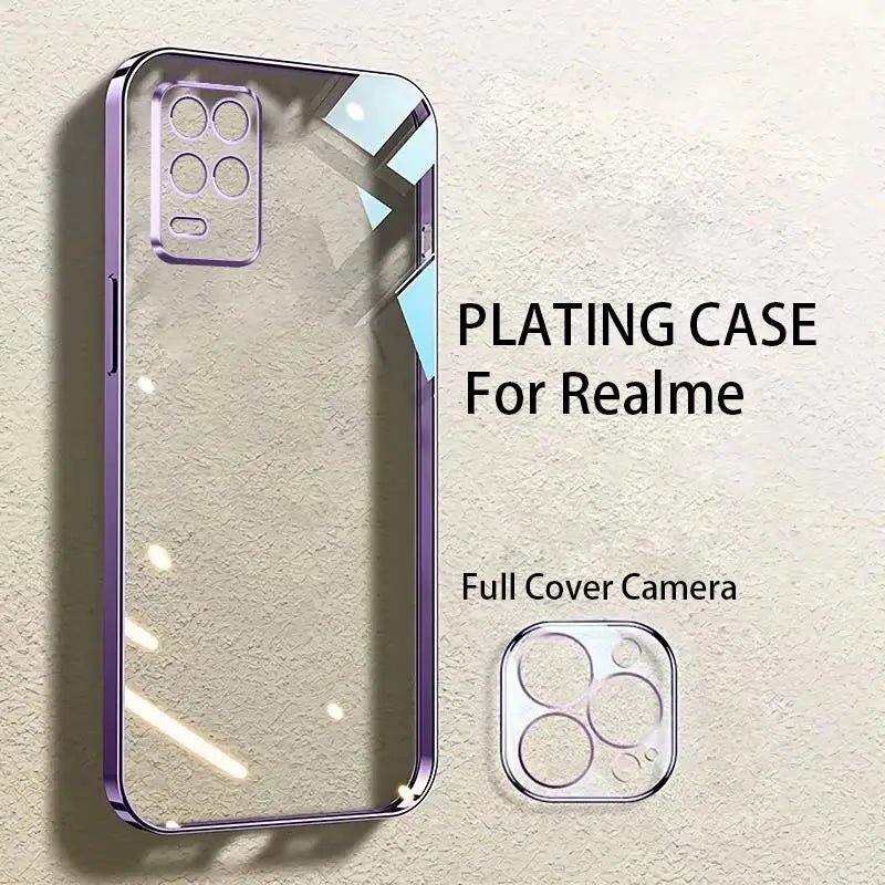 Oppo Realme Gt2, Gt Neo 2,Gt Neo 3; Realme GT Neo 5; Realme GT Neo 3T; Realme Q5; Realme Q5 Pro Luxury Plating Clear Case