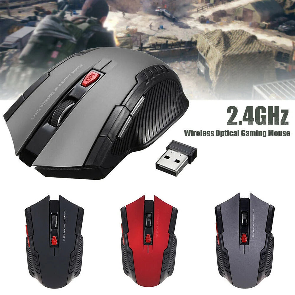 Wireless Gaming  6D Optical Mouse, Right Scroll Mice for Gamer