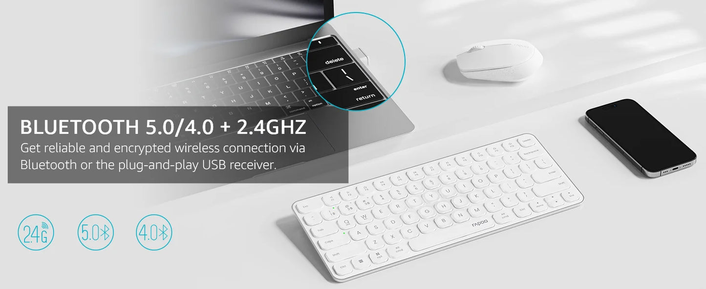 Rapoo 9010M Multi-Device Keyboard and Mouse Combo