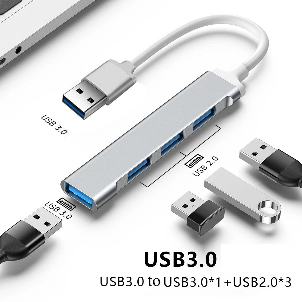 USB 3.0 HUB, USB C HUB Type C 3.1 4 Port Multi Splitter Adapter OTG