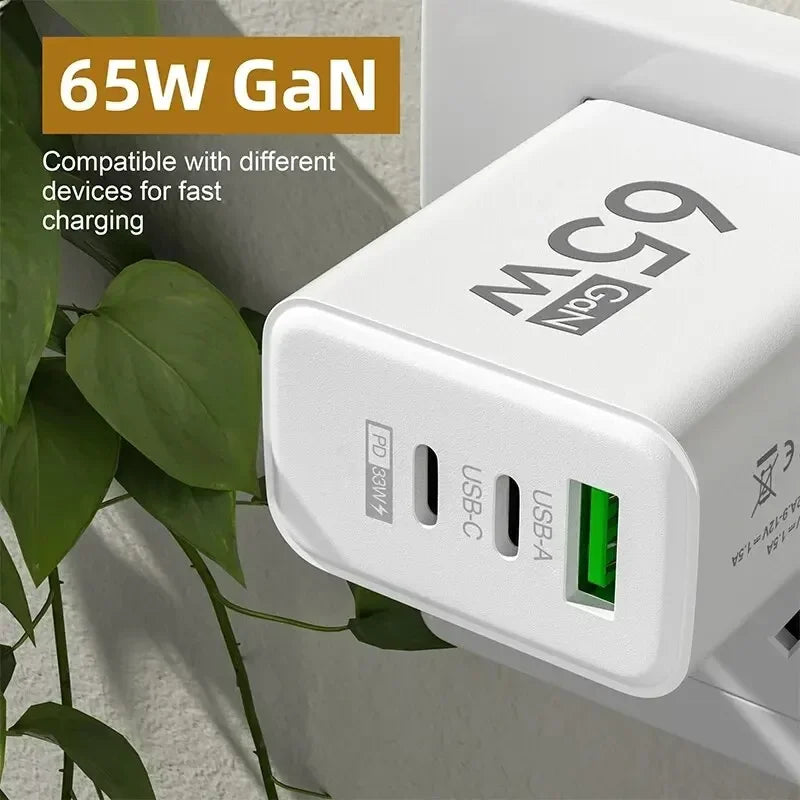 GaN Fast Charging 65W USB Type C Charger PD 3.0