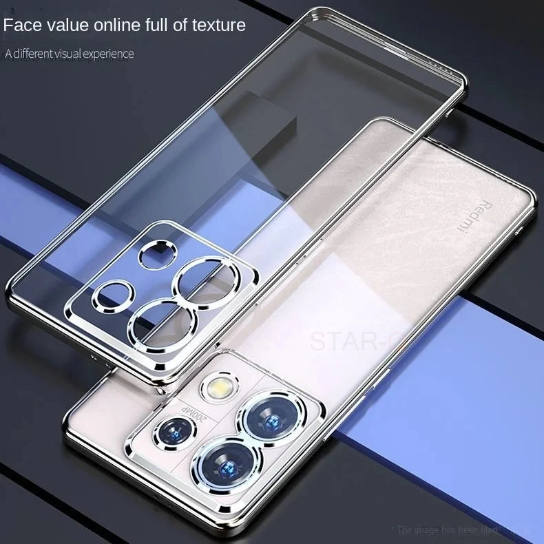 Poco X6 M6 Pro Note13 13pro Luxury Plating Clear Case For Xiaomi Redmi Note 13 Pro Plus 5g 4g Silicone Transparent Back Cover