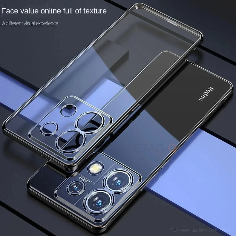 Poco X6 M6 Pro Note13 13pro Luxury Plating Clear Case For Xiaomi Redmi Note 13 Pro Plus 5g 4g Silicone Transparent Back Cover