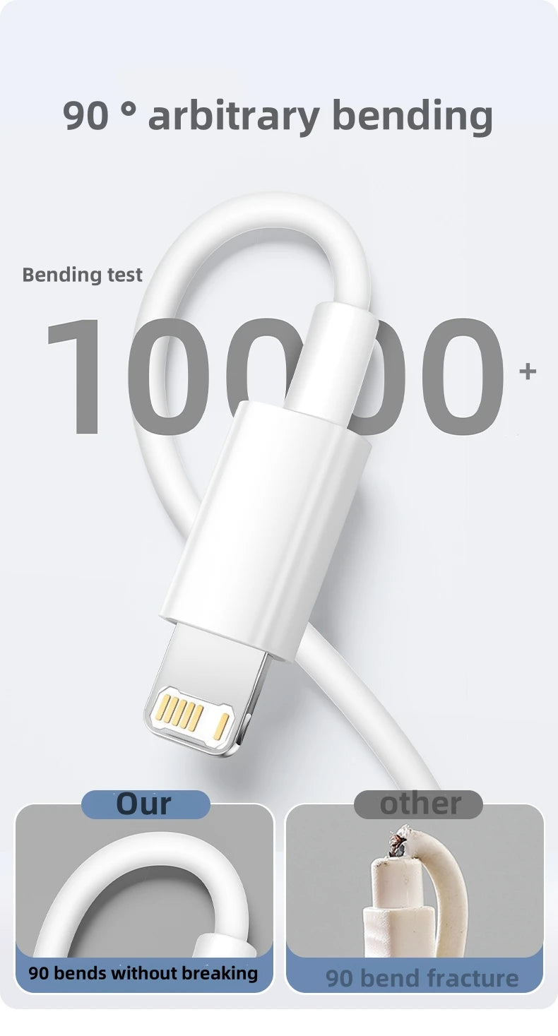 20W fast charging cable suitable for iPhone 14 13 12 11 Pro Max Mini USB 8 Plus XS tablet charging data cable