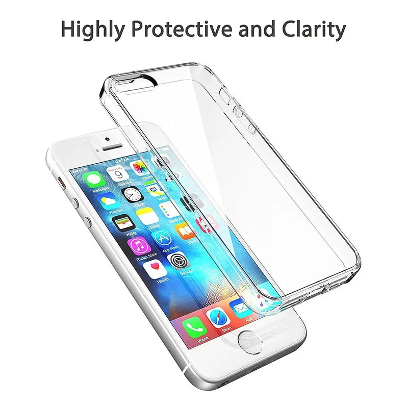 Case For iPhone SE 2020 2022 7 8 6 6S Plus 5S 5 SE TPU Silicone Clear Transparent Soft.