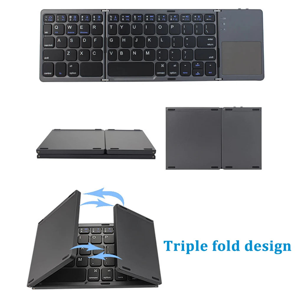 Foldable Bluetooth Keyboard With Touchpad