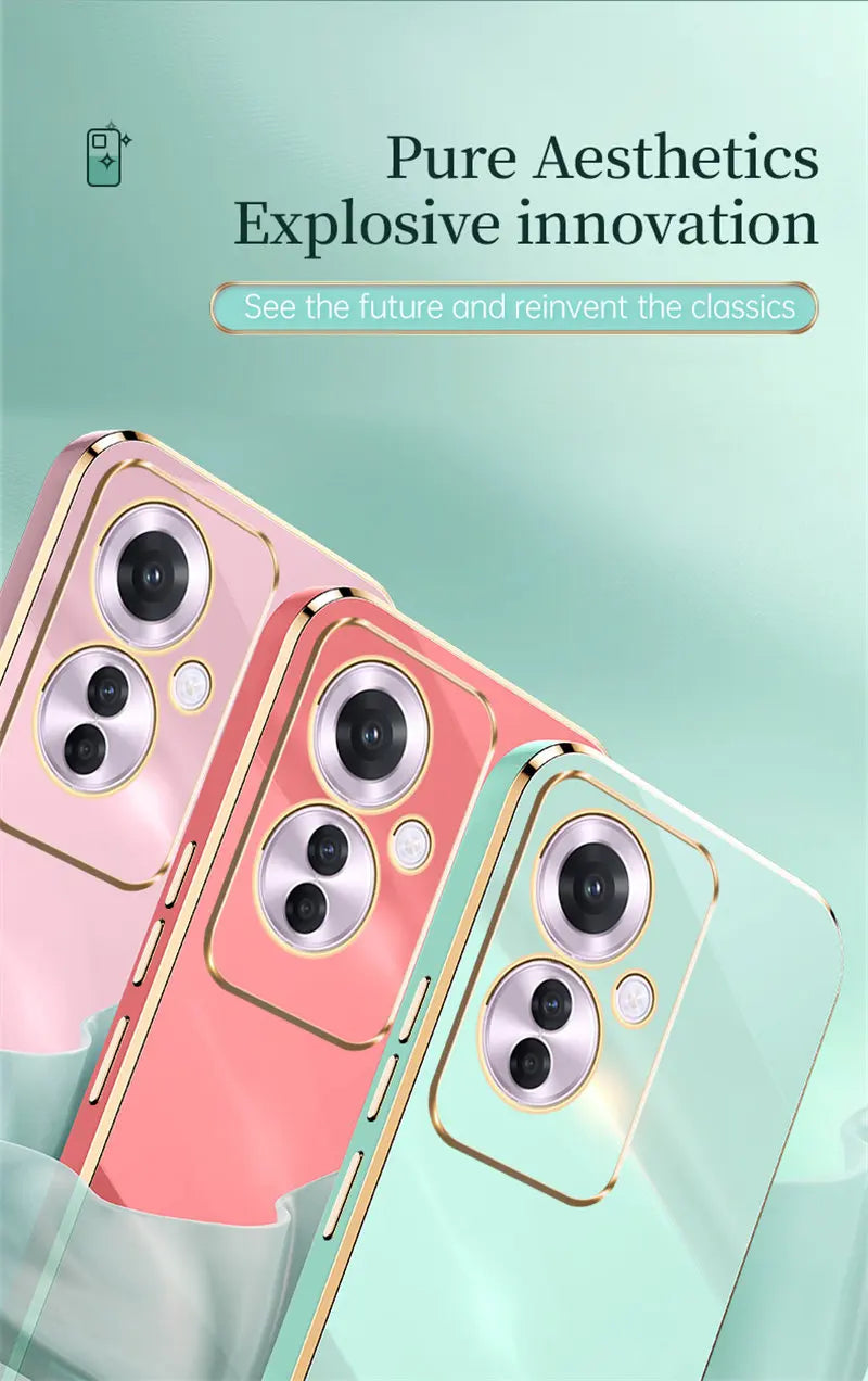 Oppo Reno 11F CPH2603 Case 6D Plating SiliconeBumpe