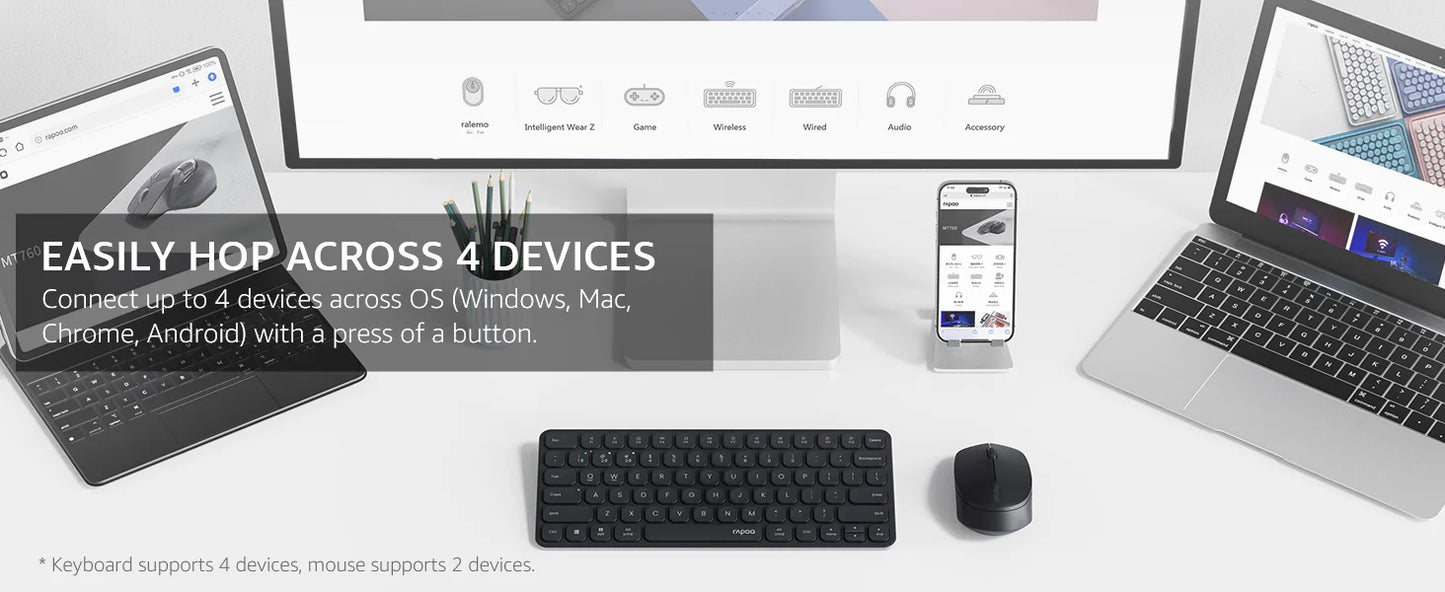 Rapoo 9010M Multi-Device Keyboard and Mouse Combo