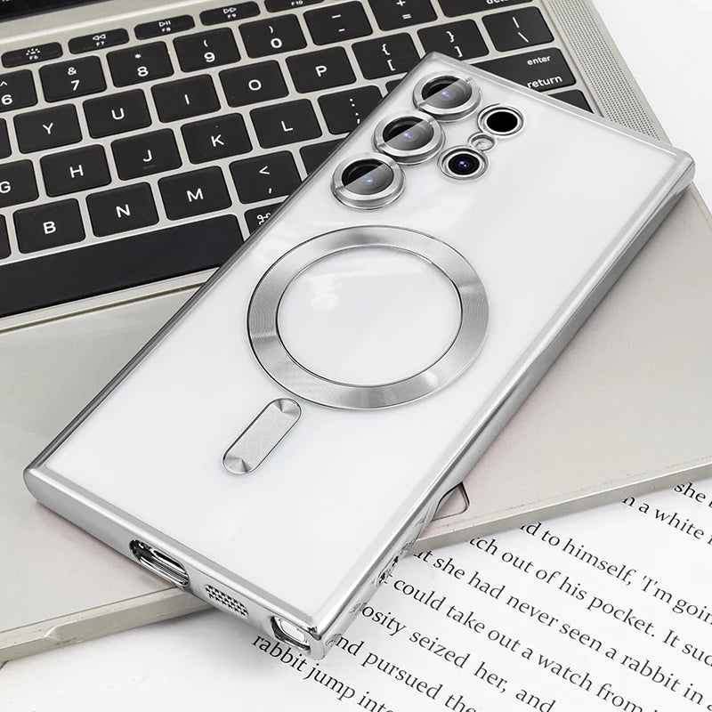 Electroplated With Magsafe Case For Samsung Galaxy S24 S23 S22 S21 Note 20 Ultra S23