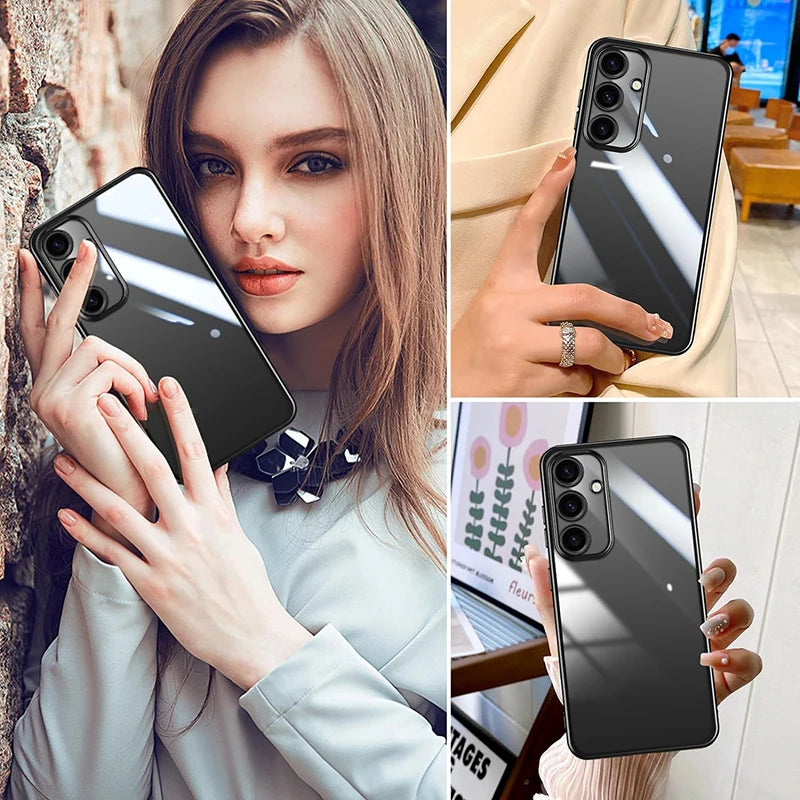 Plating Silicone Soft TPU Case For Samsung Galaxy A05 A15 A25 A35 A55 A14 A24 A34 A54 A12 A22 A32 A52 A72 A82 M14 M53 F14