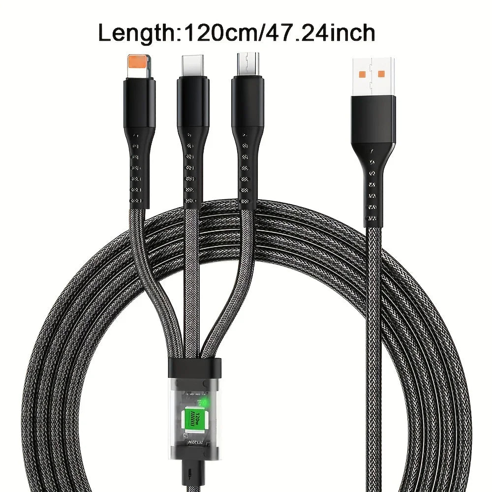 3-IN-1 Data Cable For iPhone 15-7 Fast Charging Cable USB to Type C 8 Pin Mirco USB