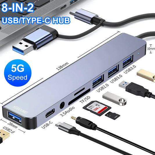 5Gbps USB 3.0 HUB USB C HUB USB C Docking Station High Speed Transmission OTG Adapter Splitter TYPE-C HUB