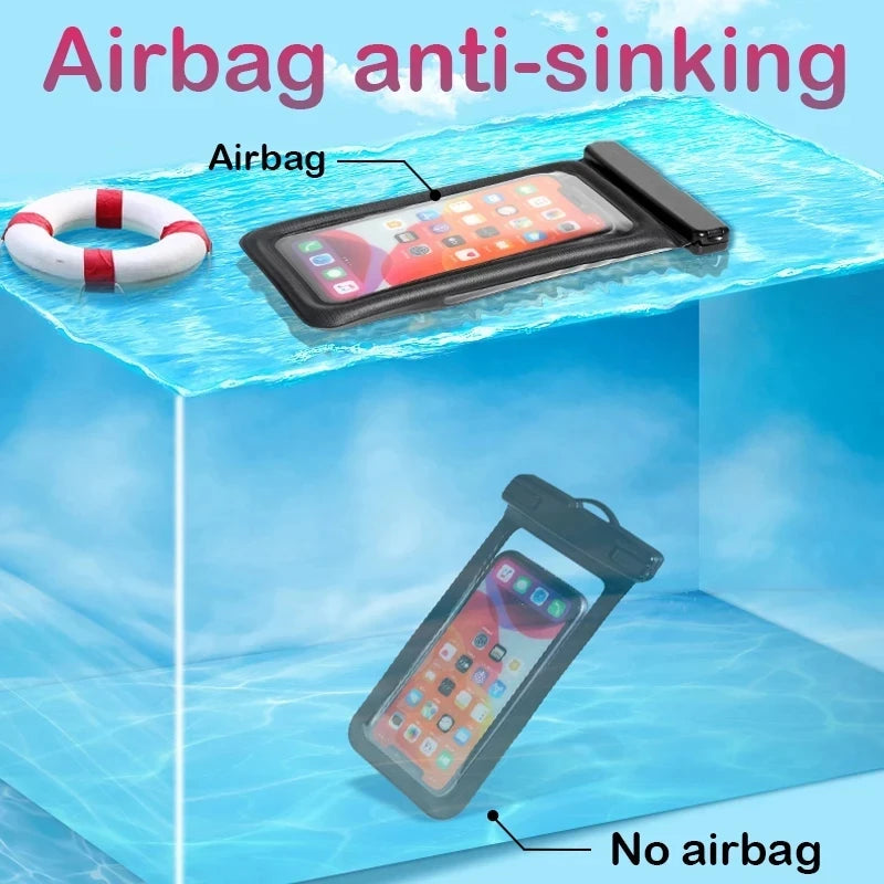 Waterproof Air Bag Case For iPhone 15 14 13 12 11 Pro Max Xiaomi 14 Plus Samsung S24 Ultra Soft Phone Accessories