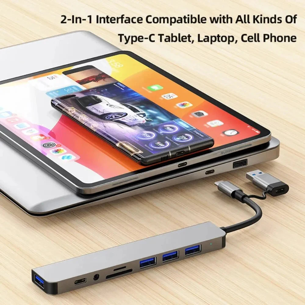 5Gbps USB 3.0 HUB USB C HUB USB C Docking Station High Speed Transmission OTG Adapter Splitter TYPE-C HUB