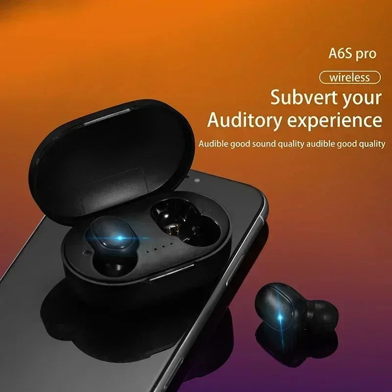 Original A6S TWS Wireless Bluetooth Headset Earphone Bluetooth Sport Inear Earbuds Headset with Mic